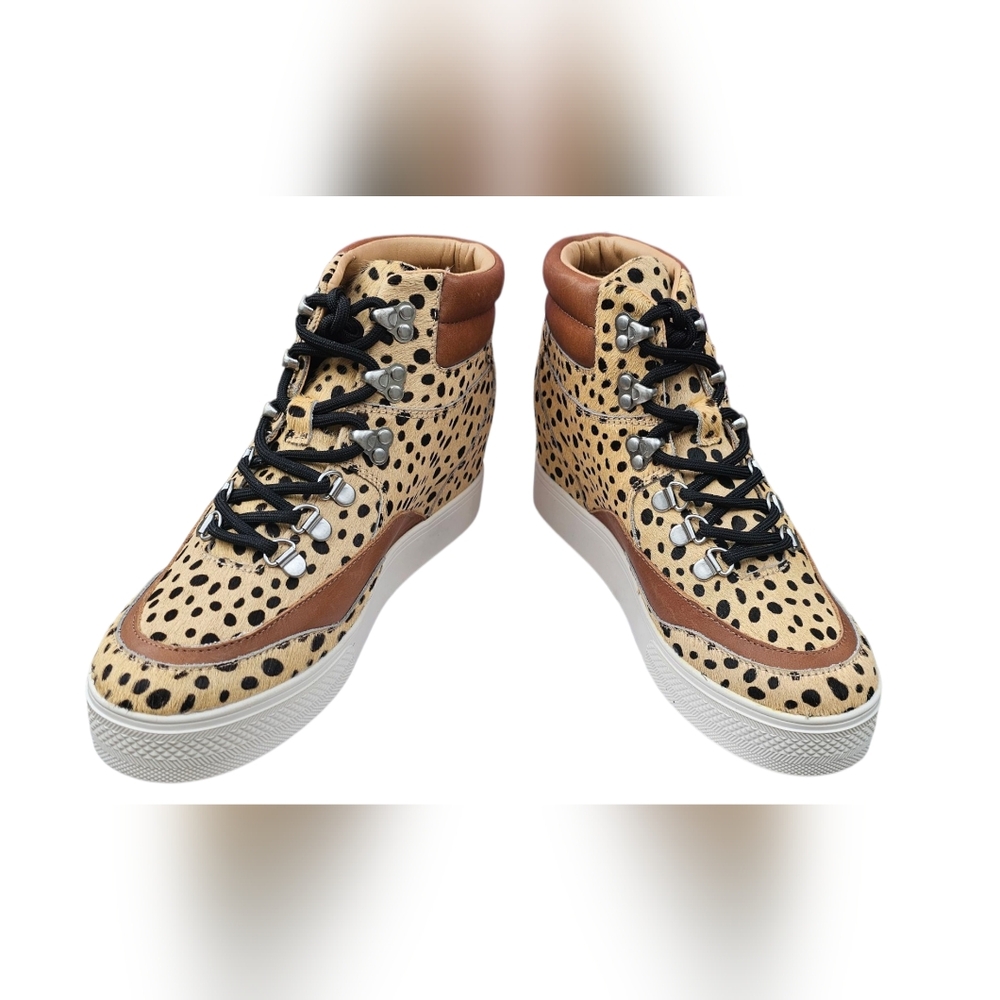 Dolce Vita NEW Size 8 Weber Leopard Print Cow Hair & Leather High-Tops 2.5" Heel - Picture 4 of 15